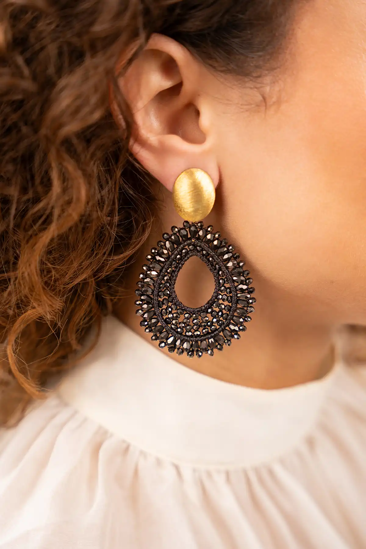 Brown drop earrings Lina deluxe