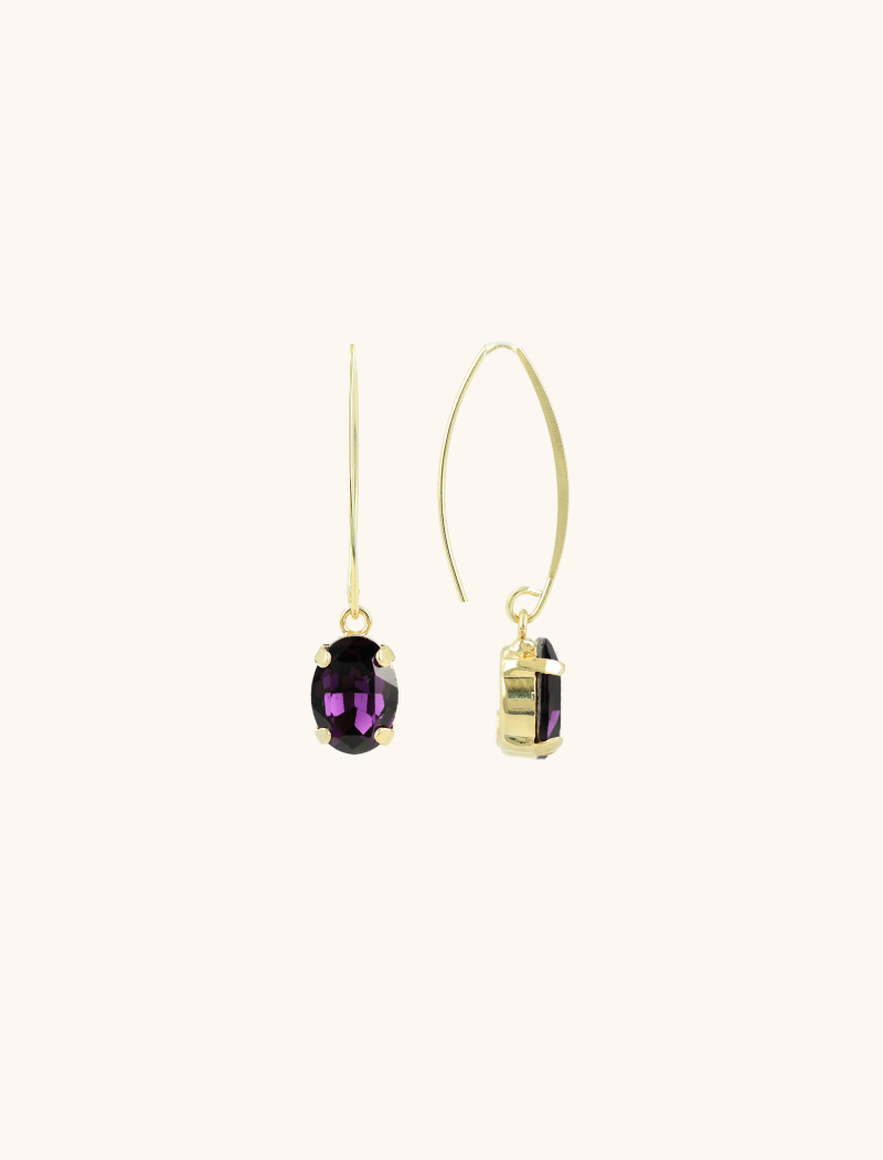 Purple Oorbellen Daan Strass Pendant S