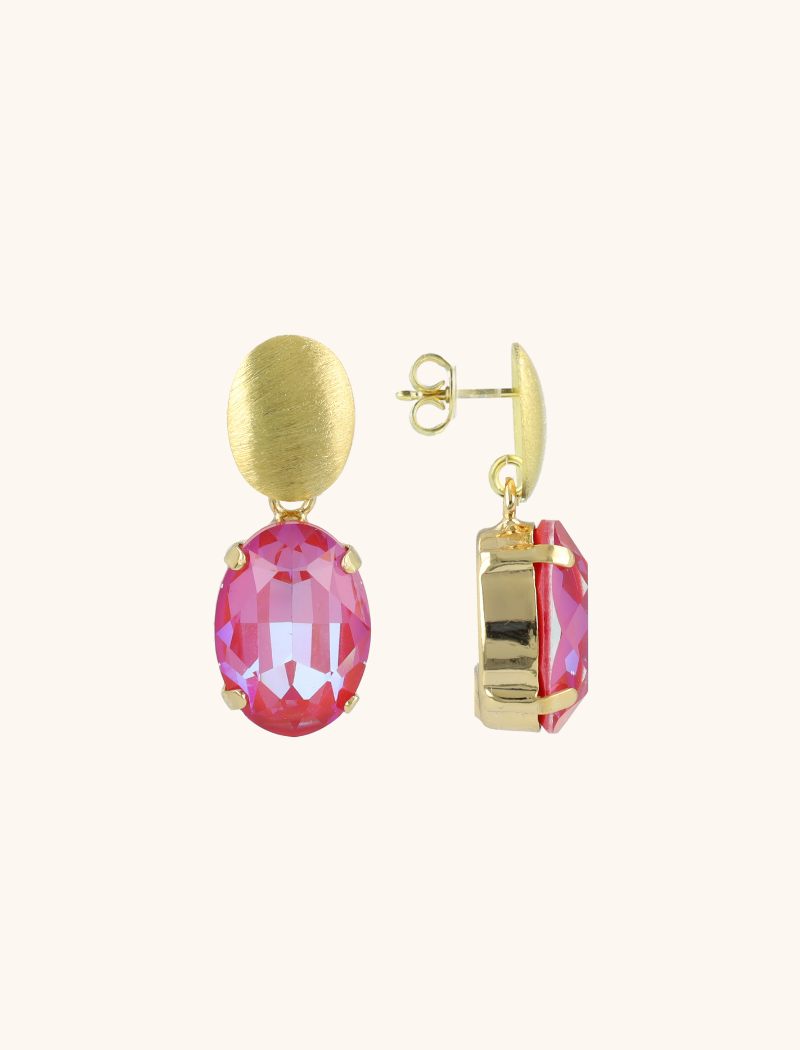 Fuchsia earrings Daan oval M