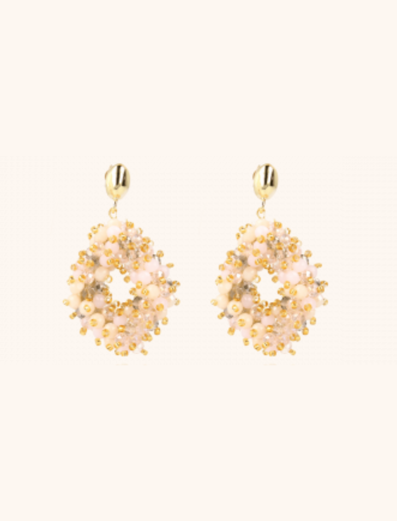 Champagne Earrings Ace double stones M