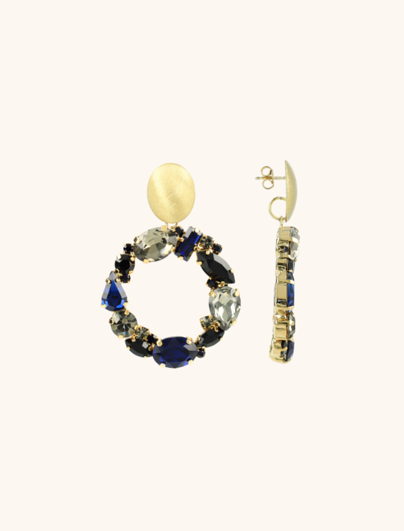 Dark Blue Earrings Sacha Irregular Element