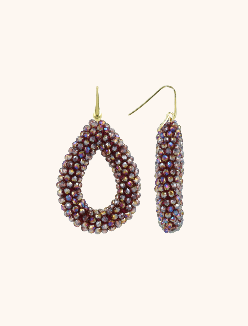 Metallic Violet Oorbellen Berry Drop L