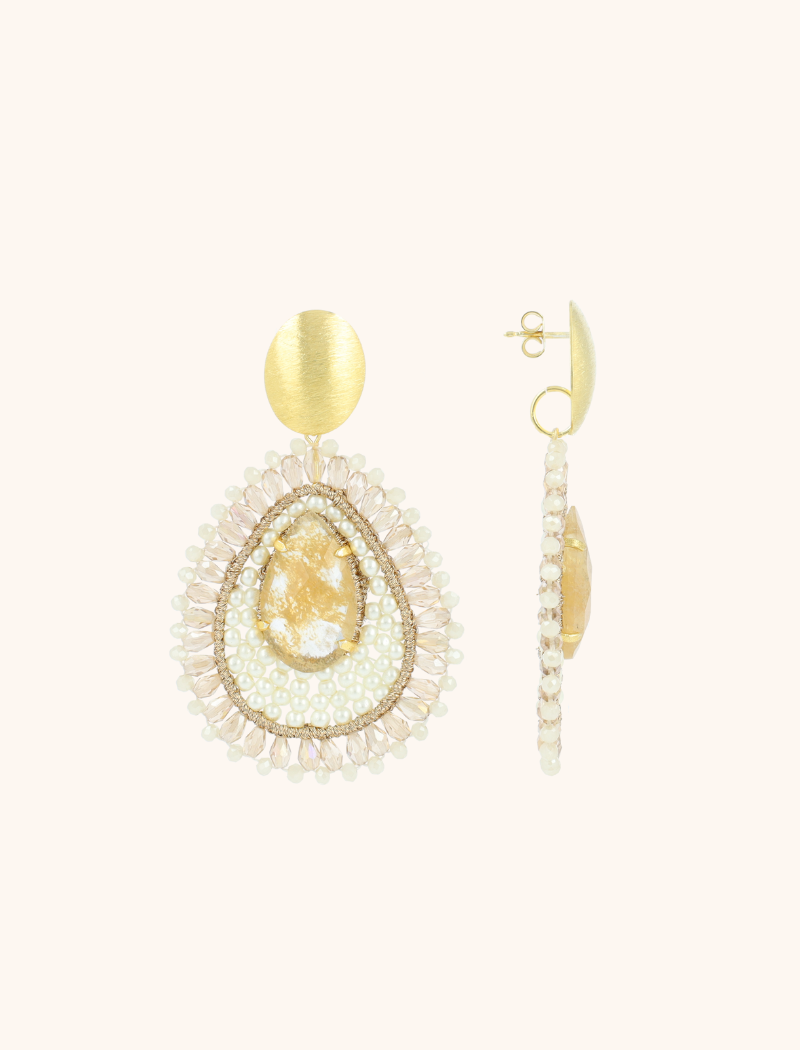 Champagne earrings BELLE FLO drop Llott-theme.productDescriptionPage.SEO.byTheBrand