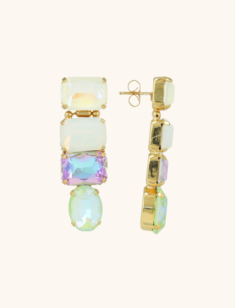 Light Mix Earrings Aukje Triple Rectangle Oval  