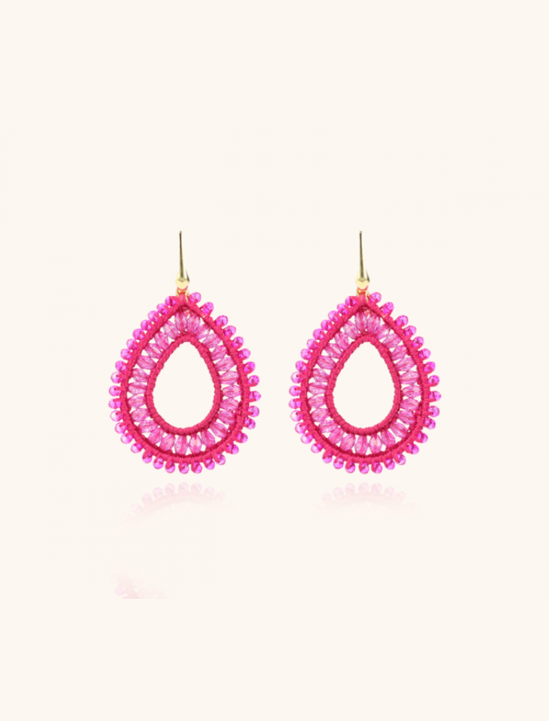 Fuchsia Oorbellen Silk Drop L