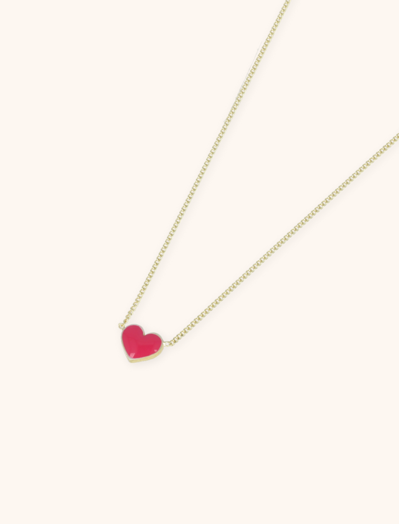 Symbol necklace heart fuchsia