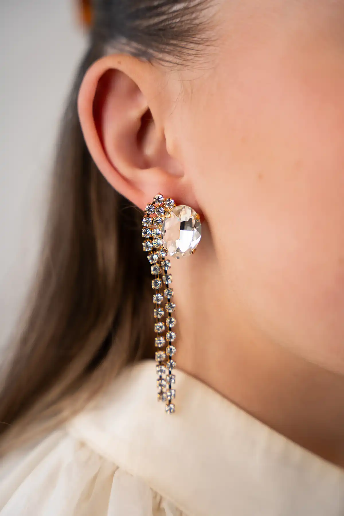 Crystal Earrings Eden Waterfall M