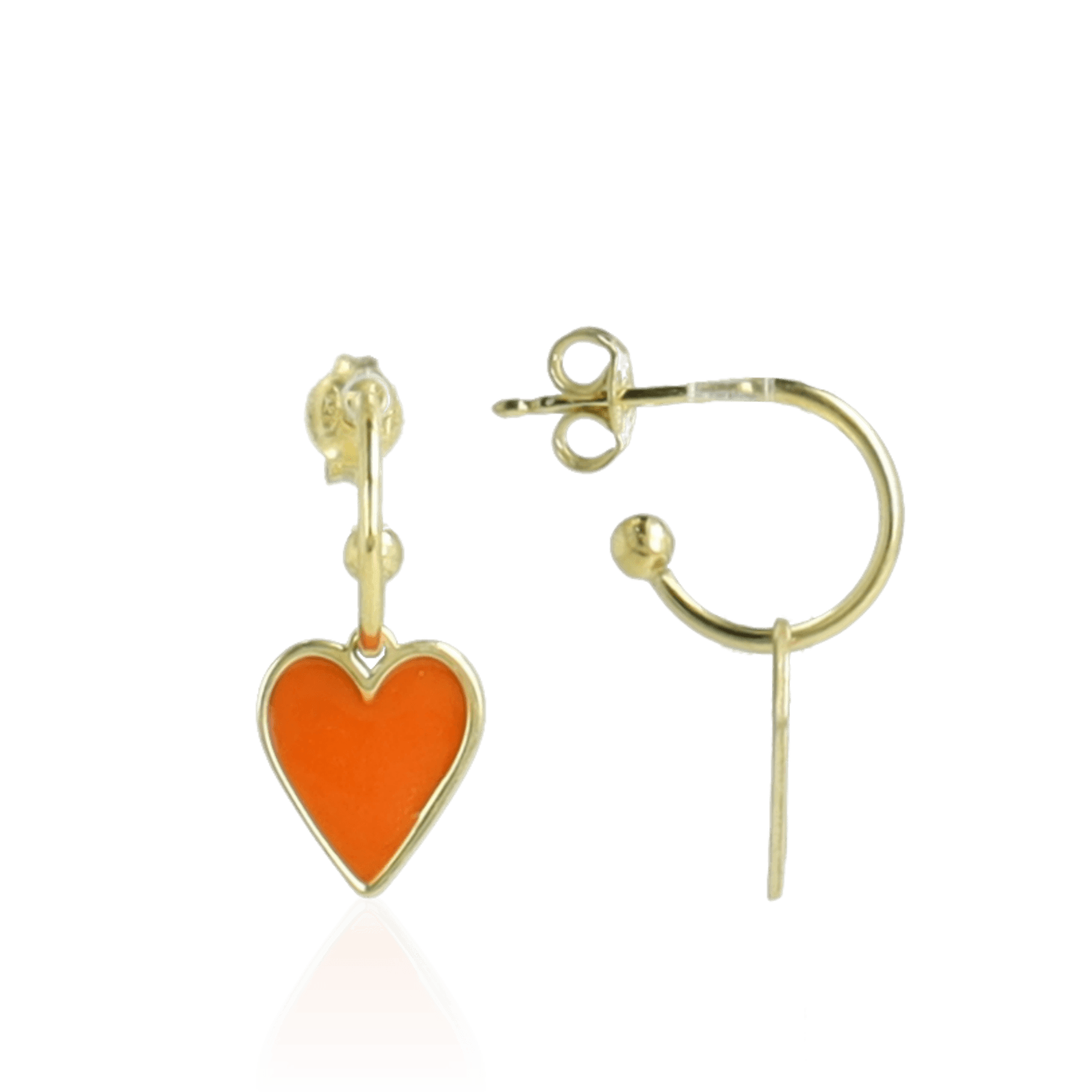 Symbool oorbellen hart pendant oranje