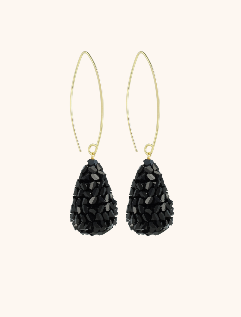 Black Earrings Nova Cone Raw S