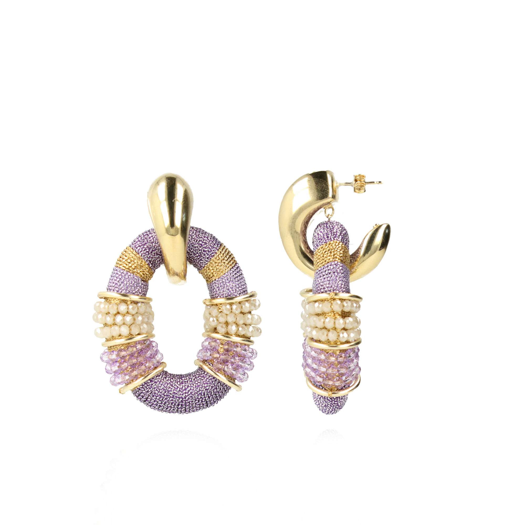 Licht Paarse Oorbellen Elle Glassberry Combi Ovaal Deluxe L