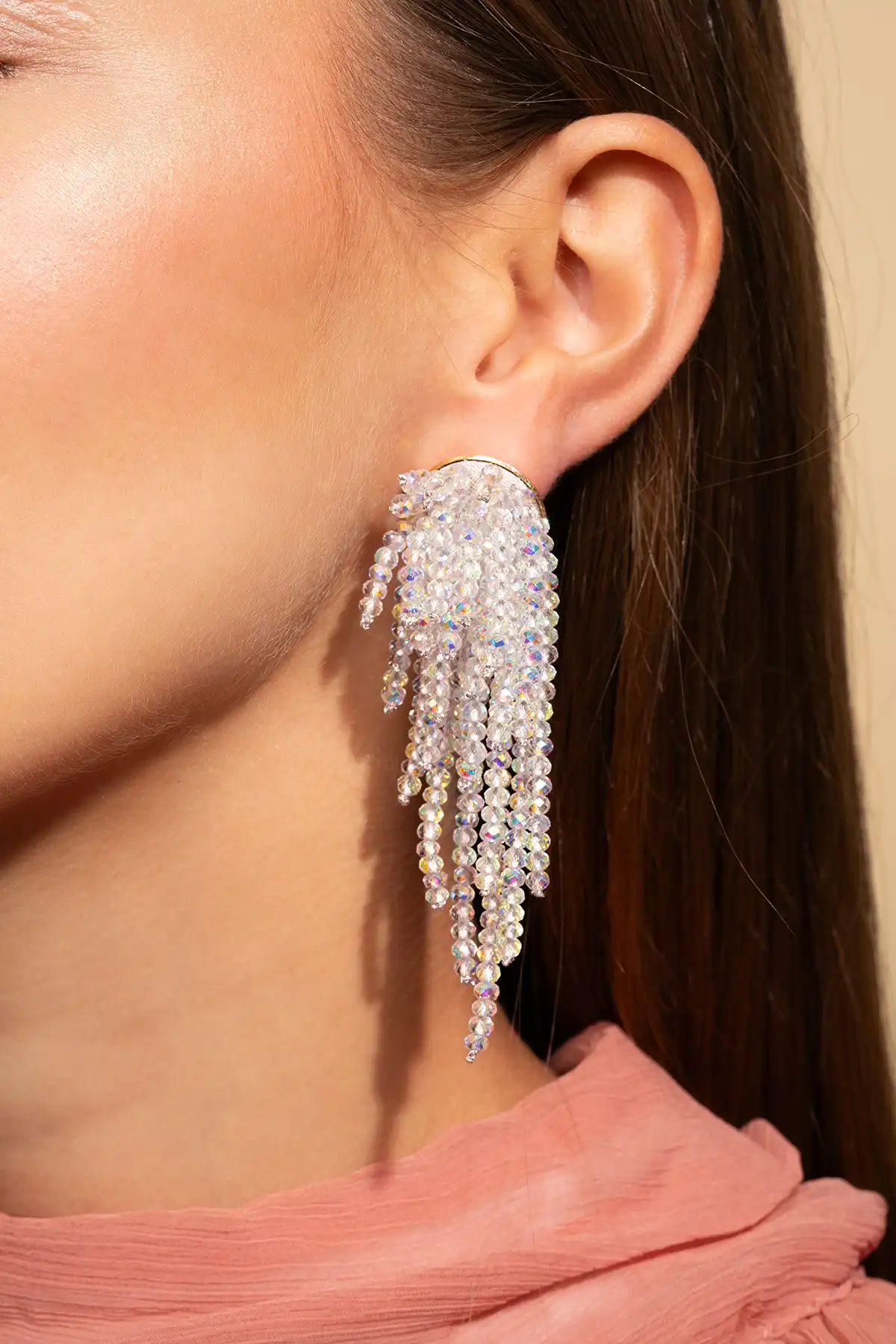 Holographic Earrings Babette Glassberry Waterfall  L