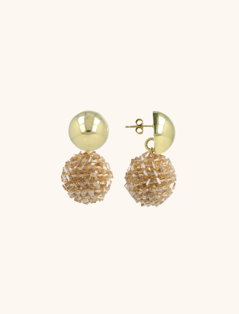 Champagne Earrings Globe L Raw