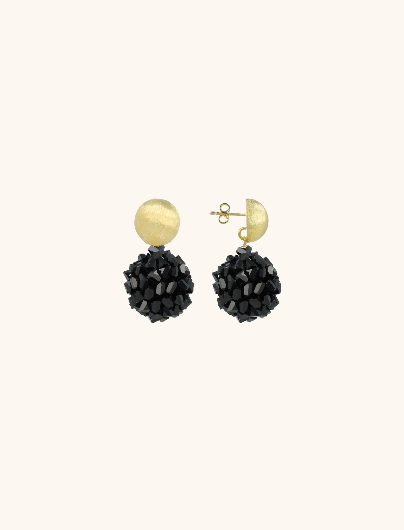 Black Earrings Nora Globe S Raw