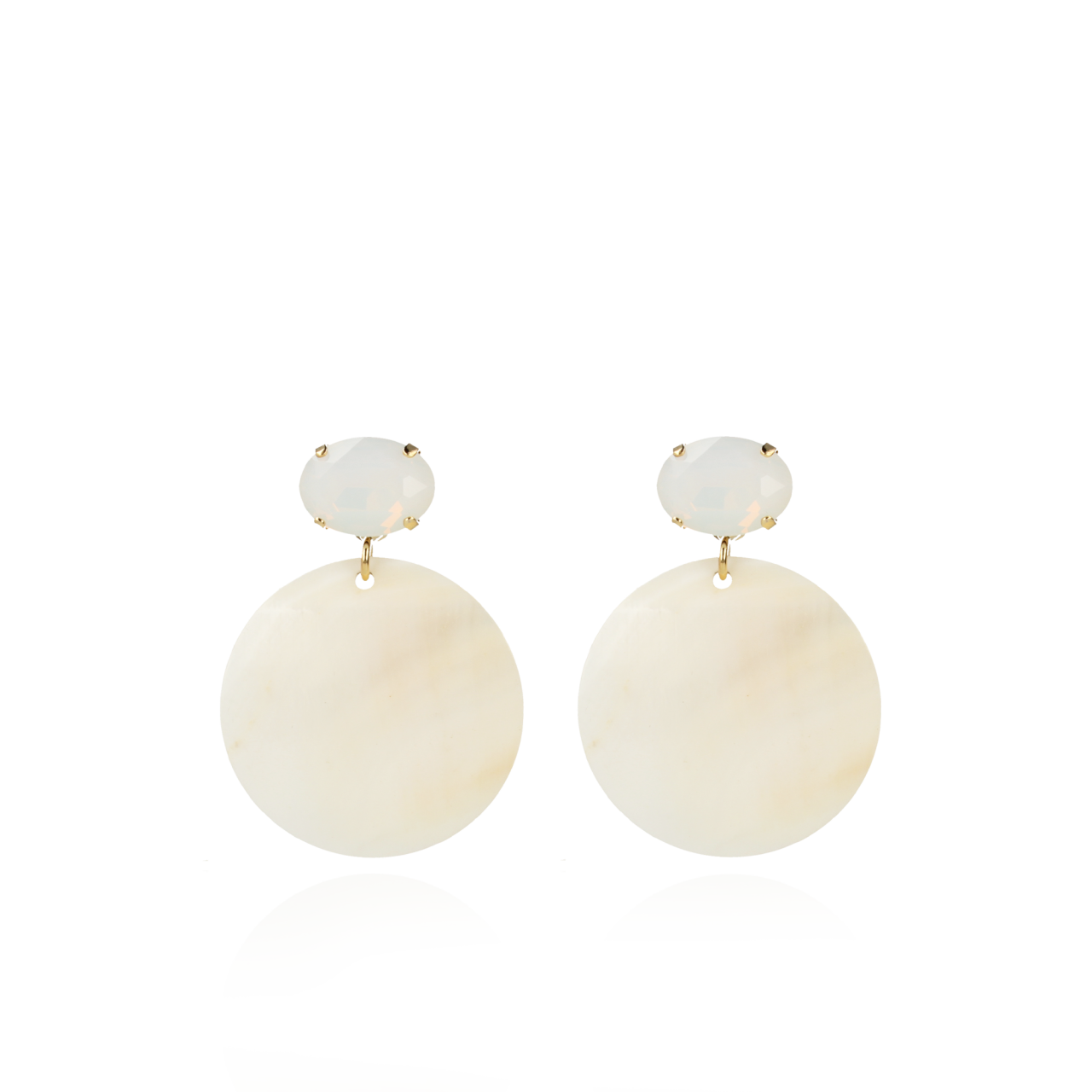 Pearl Earrings Closed Circle Strass 