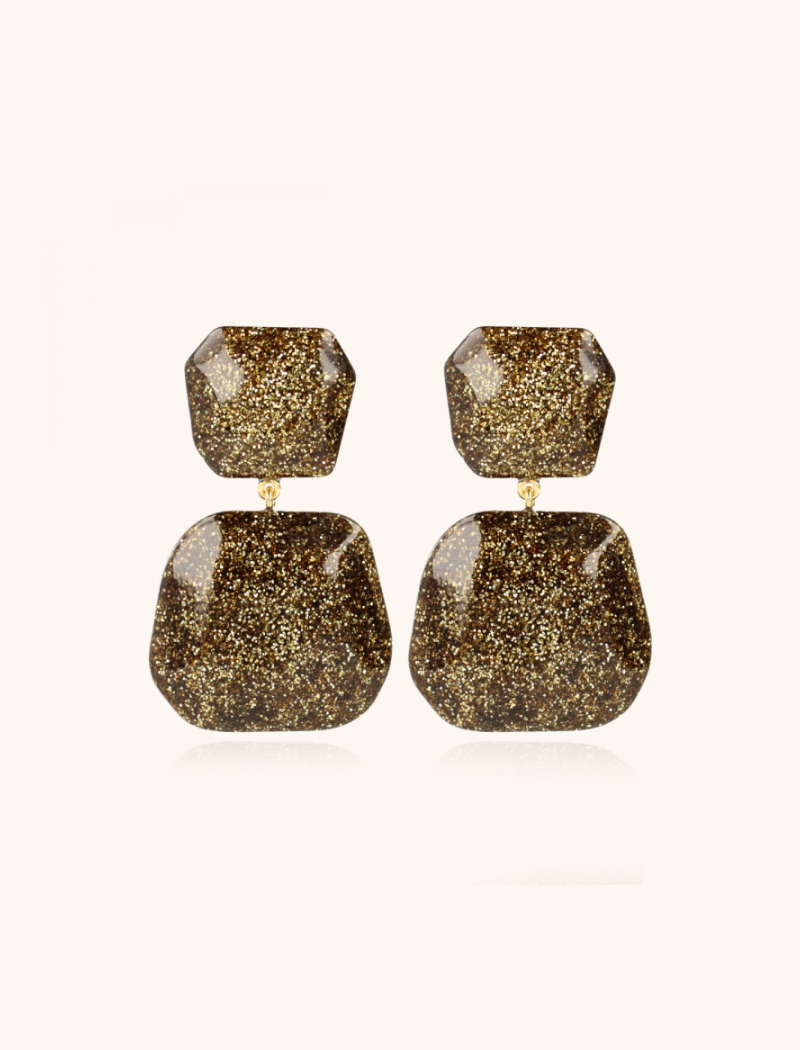  Glitter Earrings Lyra Statement Double