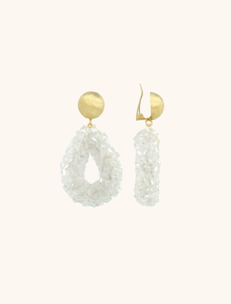 Crystal Earrings Marieke Drop S Raw Clip