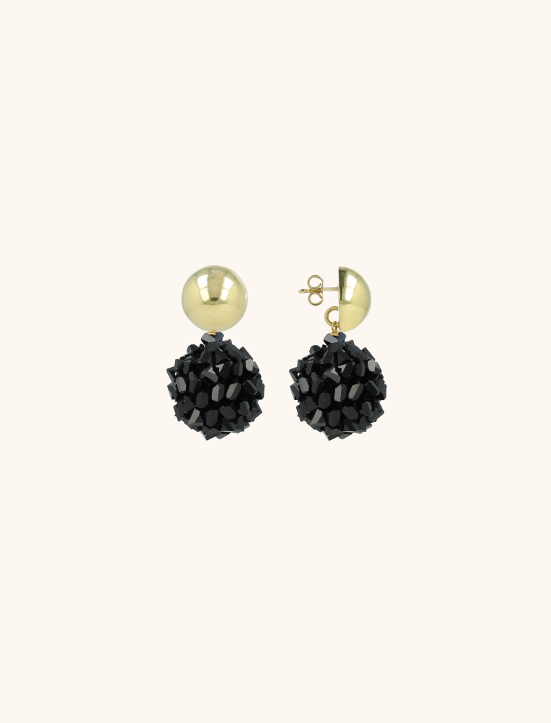 Black Earrings Nora Globe S Raw