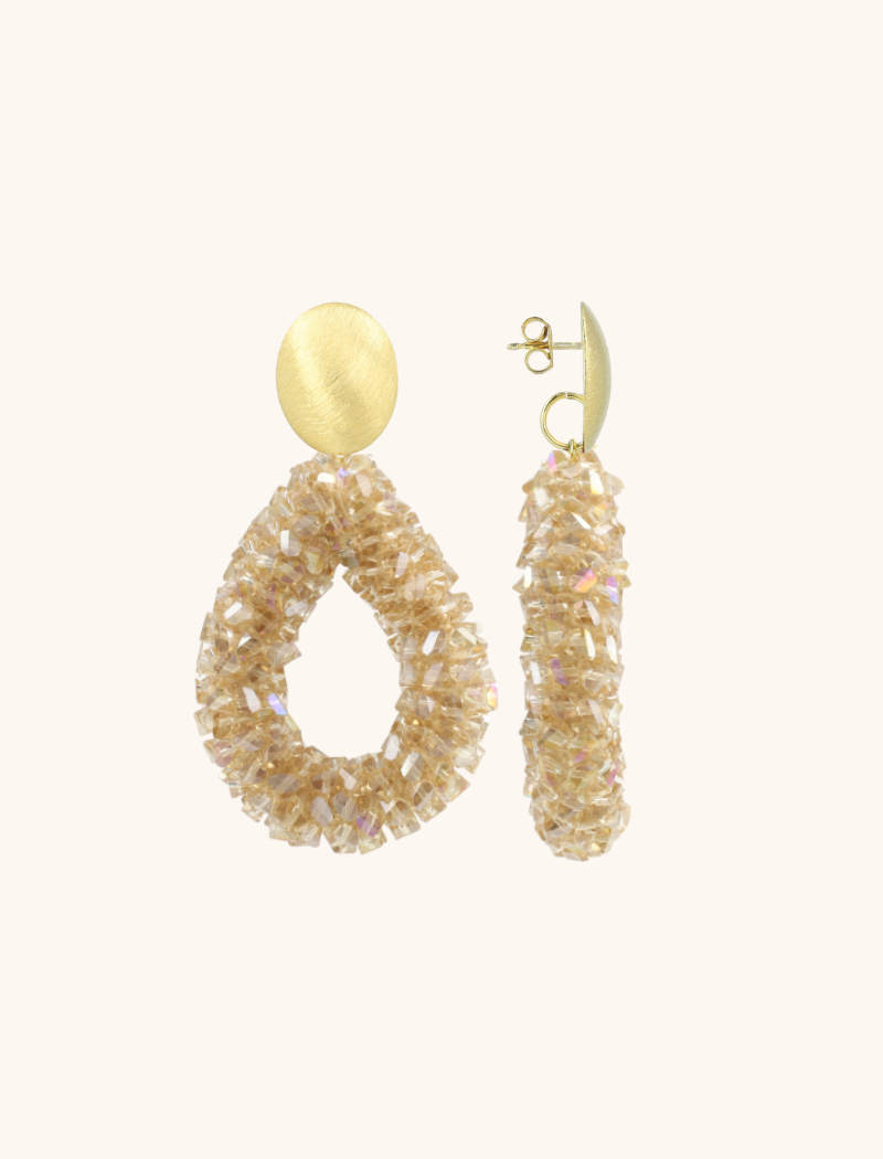 Champagne Earrings Marieke Drop L Raw