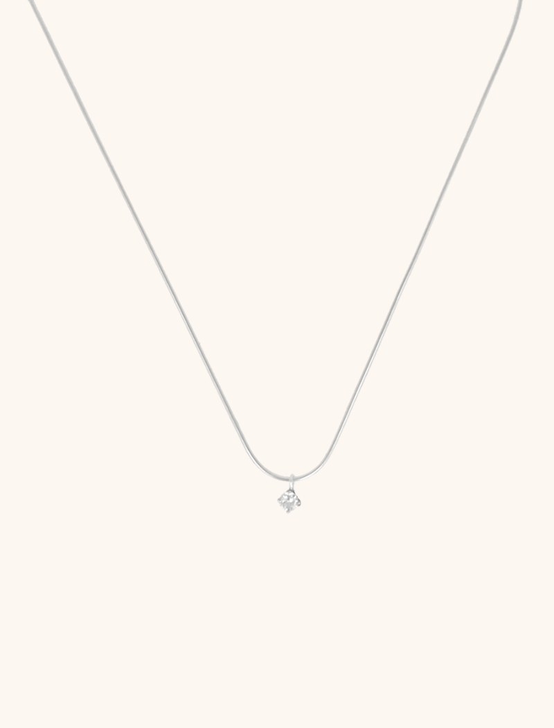 Silver Ketting Mette Small Diamond