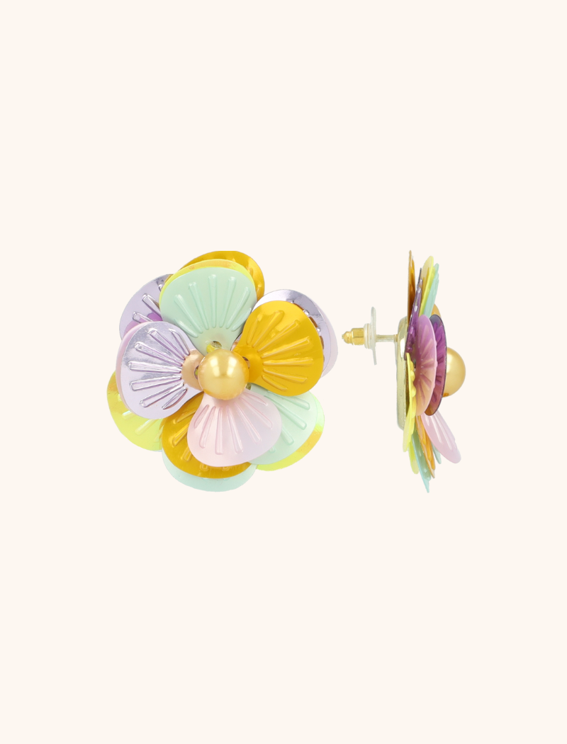 Yellow/Lavender/Mint Earrings Dianthe Flower Bomb  