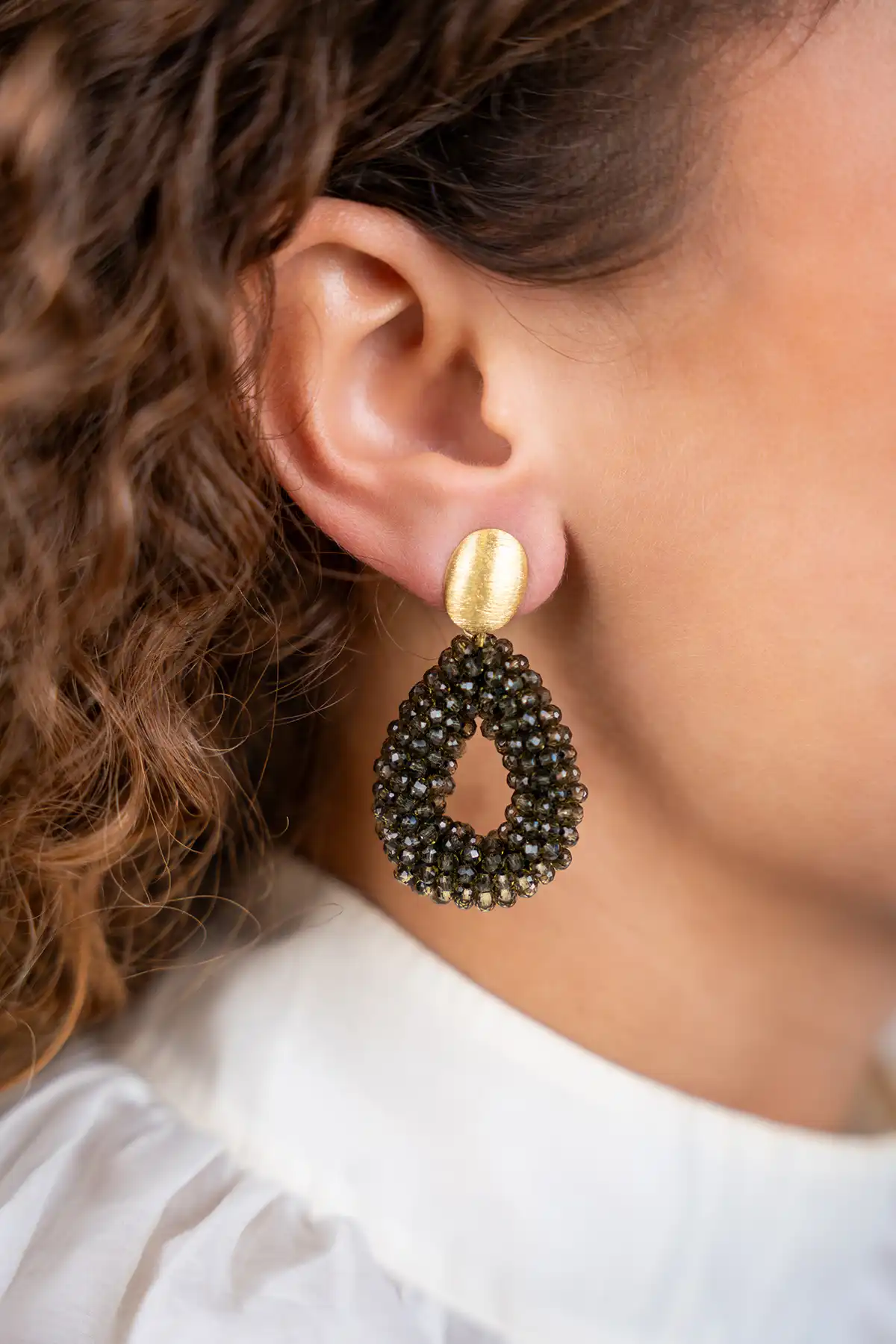 Dark Olive Earrings Berry Drop S