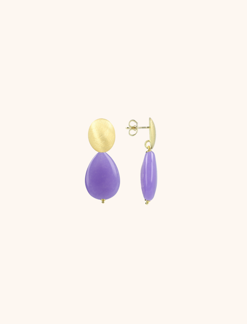 Purple Earrings Nore Drop M