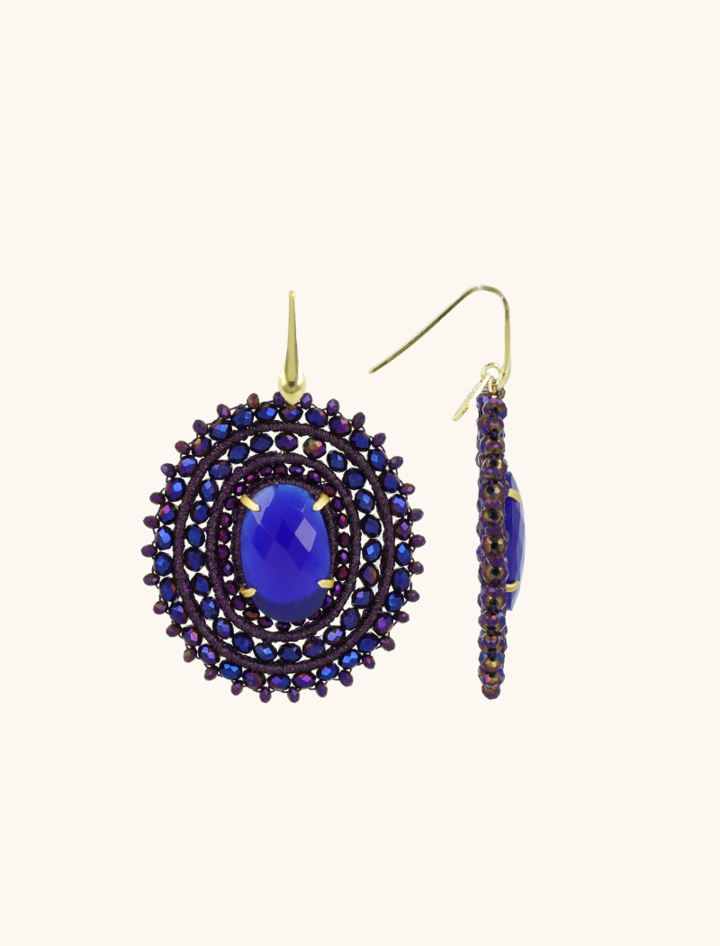 Metallic Purple Oorbellen Jamie Ovaal L