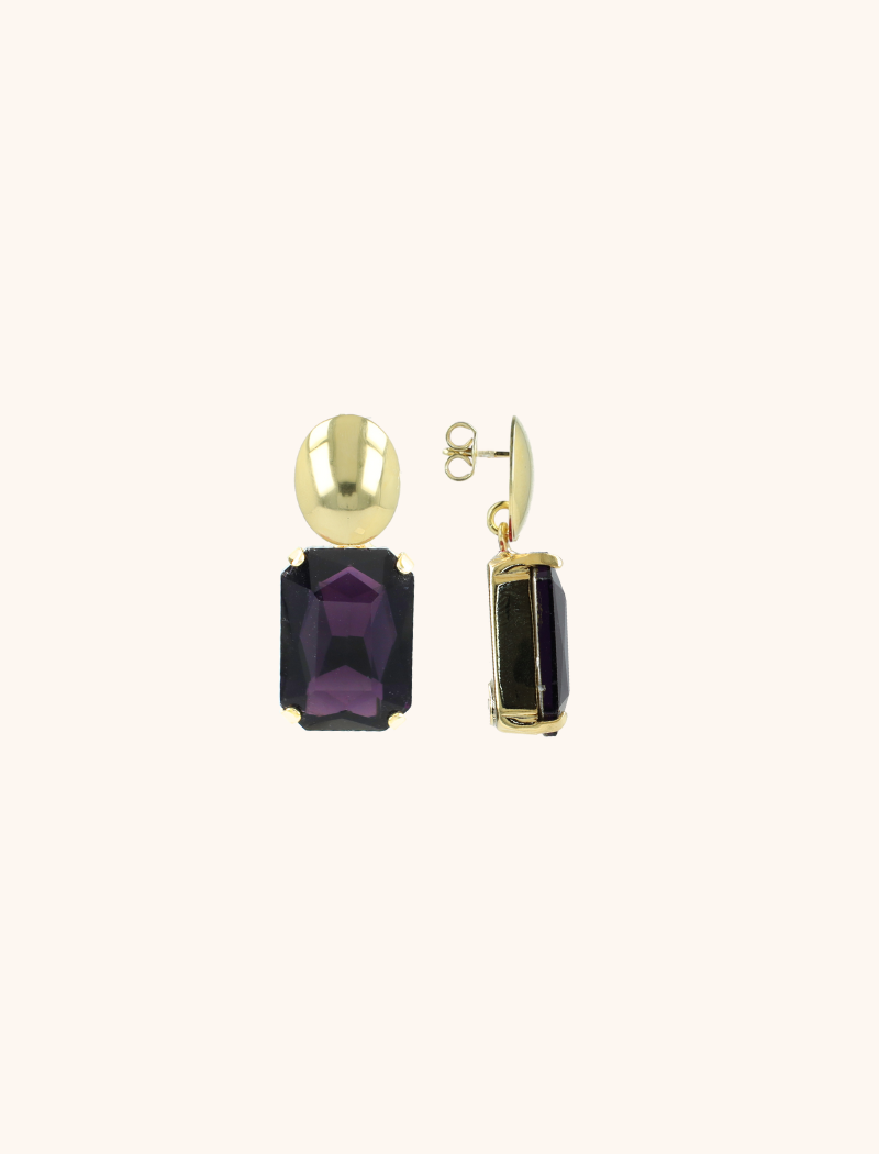 Deep Purple Earrings Denise Rectangle M