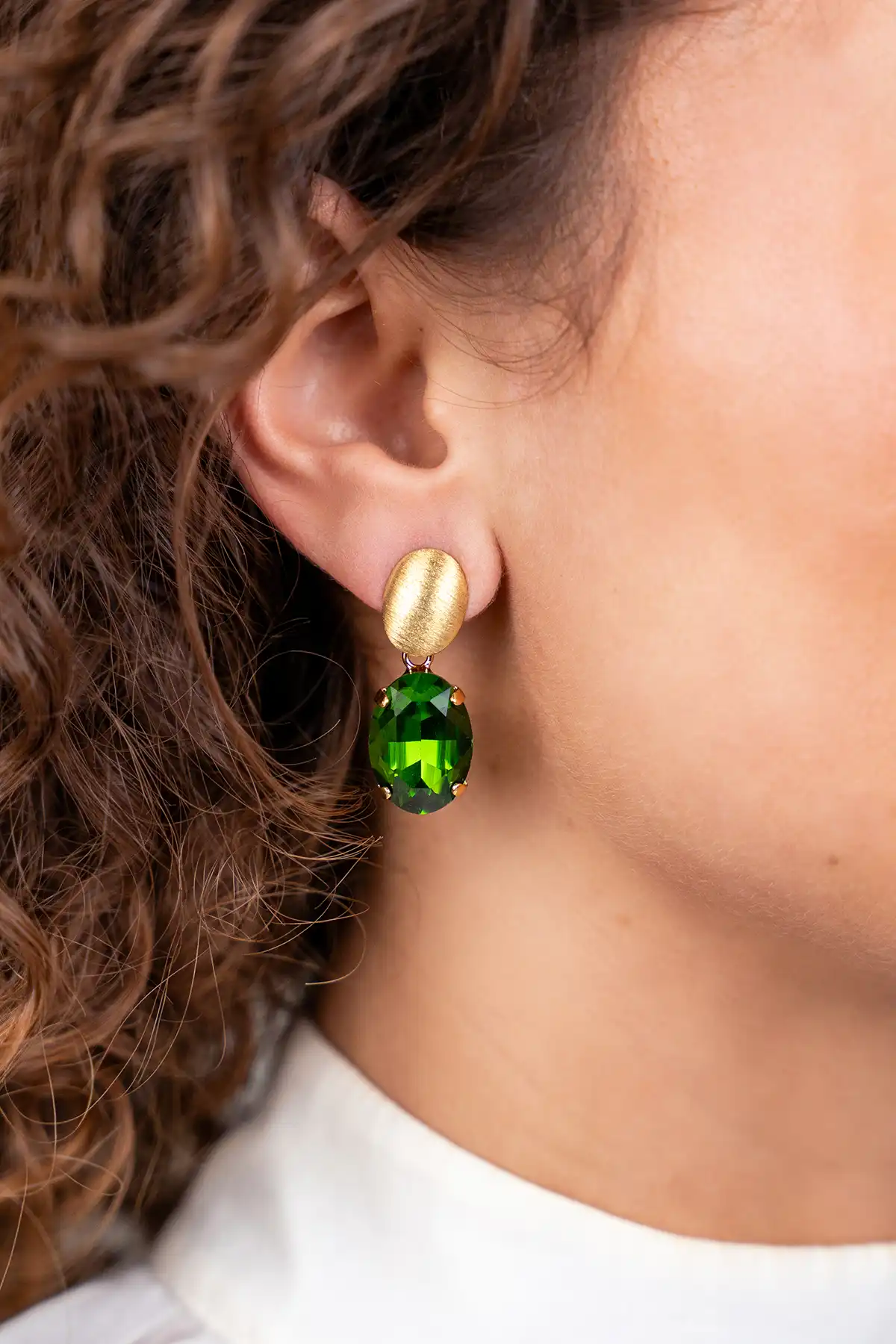 Olivine Earrings Daan Strass Pendant M